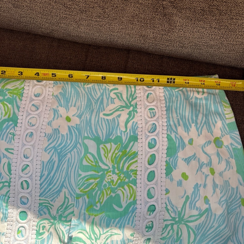 Lilly Pulitzer Pansy Skort Skirt Lagoon Green Wave Rider Sz 4 Lace - Picture 6 of 6
